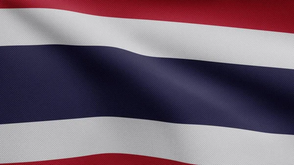 Drapeau Thaïlandais Agitant Vent Gros Plan Bannière Thaïlande Soufflant Soie — Photo