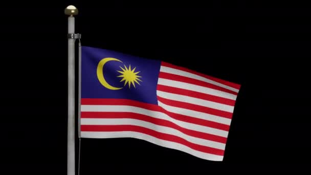Illustration Canal Alpha Drapeau Malaisien Agitant Vent Bannière Malaisie Soufflant — Video