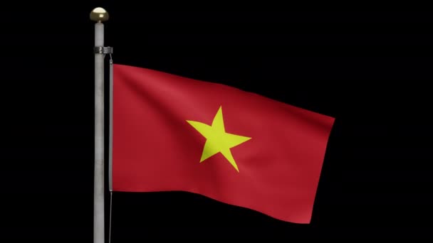 Illustration Alfa Vietnamesiska Flagga Viftar Vinden Vietnam Banner Blåser Mjuk — Stockvideo