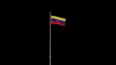 3D illüstrasyon Alpha Venezuela bayrağı rüzgarda dalgalanıyor. Venezuela bayrağı, yumuşak ve pürüzsüz ipek. Kumaş kumaş dokusu, Asteğmen. Bunu ulusal gün ve ülke etkinlikleri için kullan.