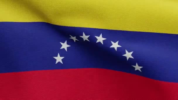 Venezolaanse Vlag Wapperend Wind Close Van Venezuela Spandoek Blazen Zacht — Stockvideo