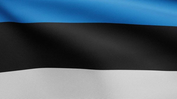 Drapeau Estonien Agitant Vent Gros Plan Bannière Estonie Soufflant Soie — Photo