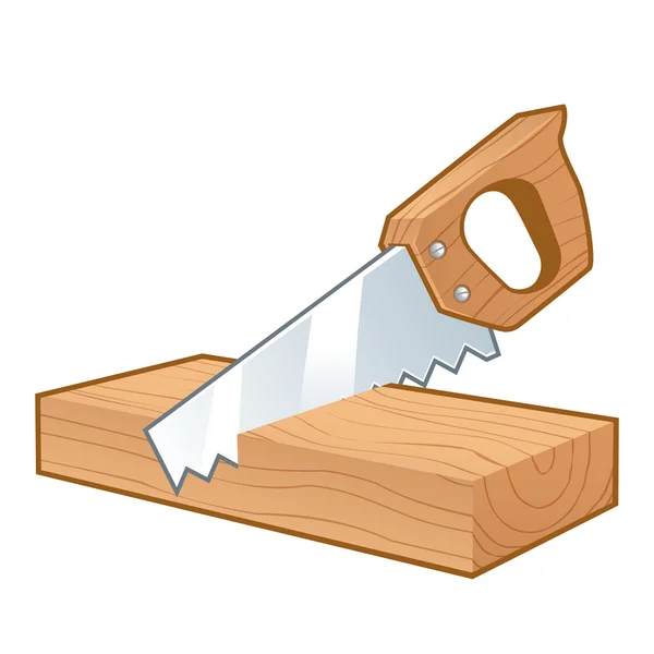 Vi cortar um pedaço de madeira — Vetor de Stock