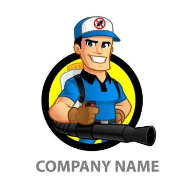 Pest exterminator man clipart