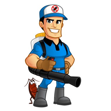 Pest exterminator man clipart