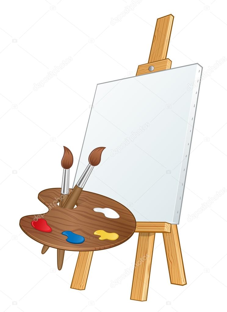 Easel and palette