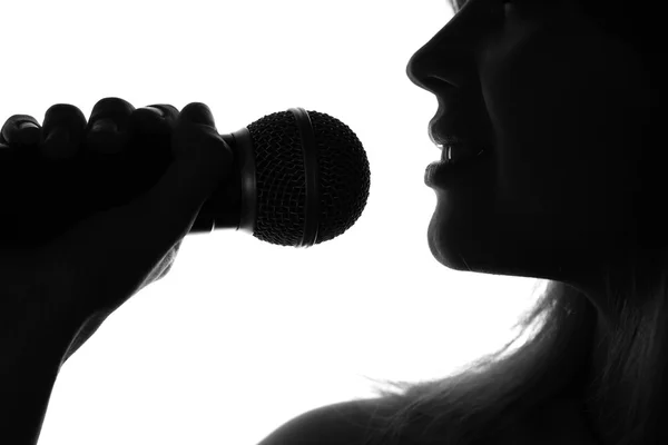 Portrait of the singer on an isolated background — Stock Photo, Image