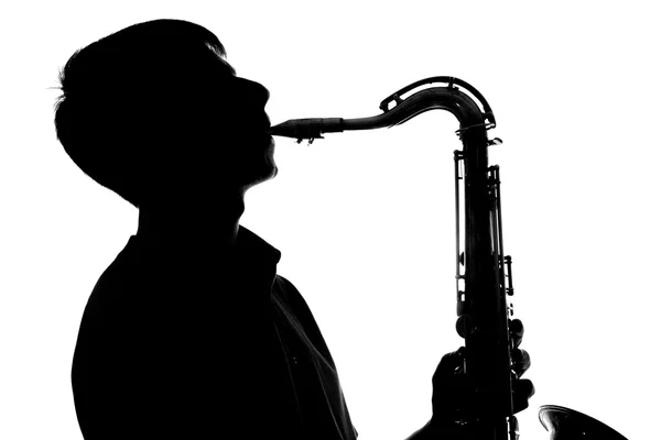 Porträtt av en ung konstnär med en sax — Stockfoto