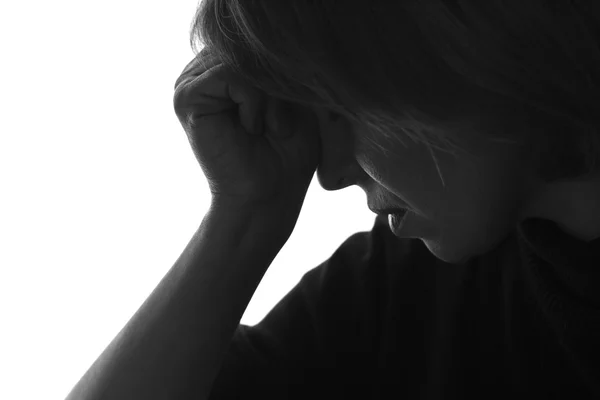 Retrato de mulher fraca e emocionalmente quebrada — Fotografia de Stock