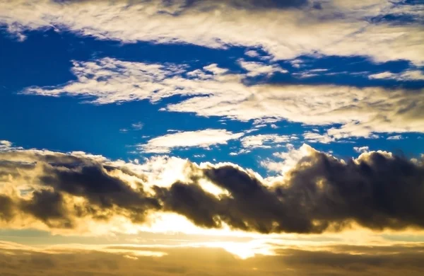 Clouds in the setting sun