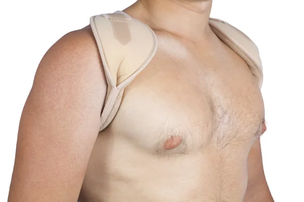 Genç adam için omuz için bandaj — Stok fotoğraf