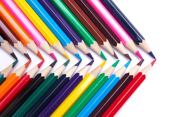 Crayons de couleur sur un fond isolé — Photo