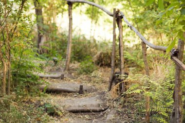 açık havada de köyün Ahşap merdiven