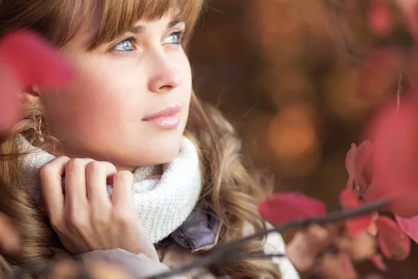 Autunno ritratto di una bella donna — Foto Stock