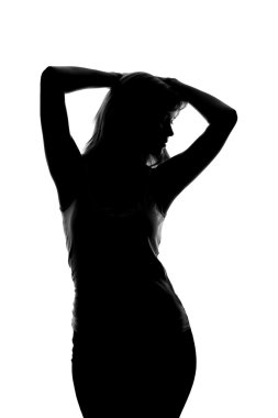 beyaz zemin üzerinde bir şekil silüeti