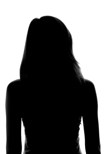 Silhouet van een vrouw gezicht op een witte achtergrond — Stockfoto