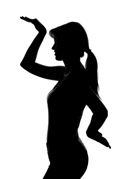 Silhouette d'une figure féminine sur fond blanc — Photo