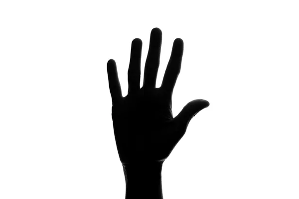 Silhouette of hands with numbers — Stock Photo, Image