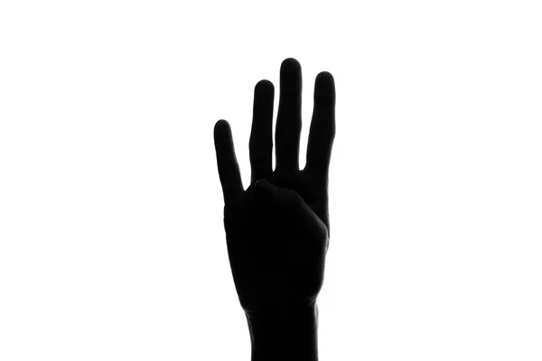 Silhouette der Hände mit Zahlen — Stockfoto