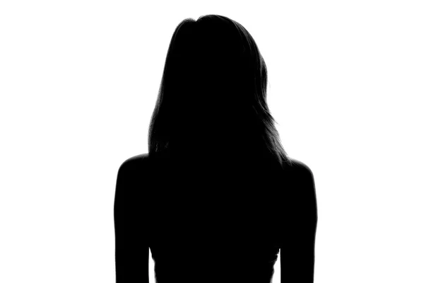 Silhouette des Gesichts einer Frau auf weißem Hintergrund — Stockfoto