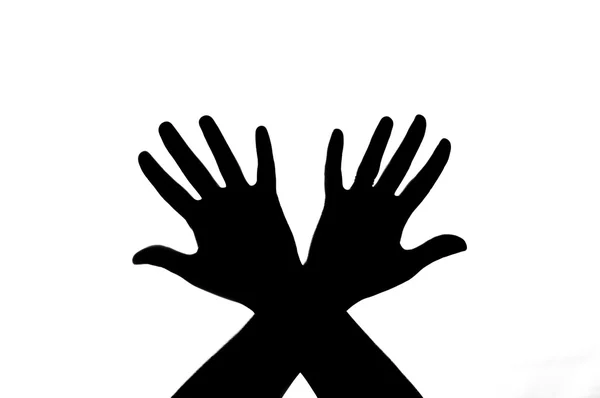 Two hands, palms forward cross — Stock Photo, Image