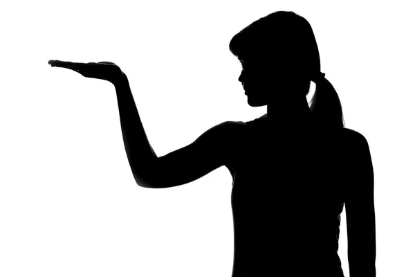 Silhouette einer weiblichen Figur auf weißem Hintergrund — Stockfoto