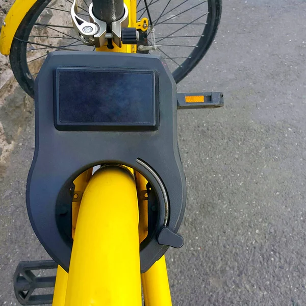 Electronic bicycle lock. Protection against theft. An electric key. The vehicle.