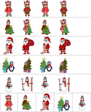 bir çocuk eğitim oyunu bir dizi anaokulu eğitimine devam etmektedir.