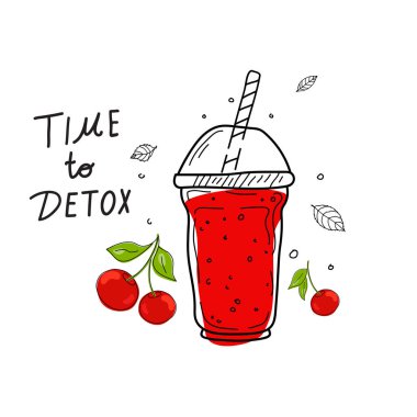 Smoothie ya da detoks kokteyl günü posteri. Kokteyl ya da detoks için mason bardakta ya da kavanozda el yapımı malzemeler. Sağlıklı yiyecekler. Vektör illüstrasyonu Poster ve afiş için harika.