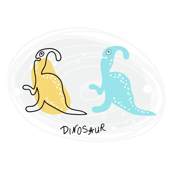 Dinosaurus Draak Met Hand Getrokken Klaar Scandinavische Stijl Cartoon Dieren — Stockvector