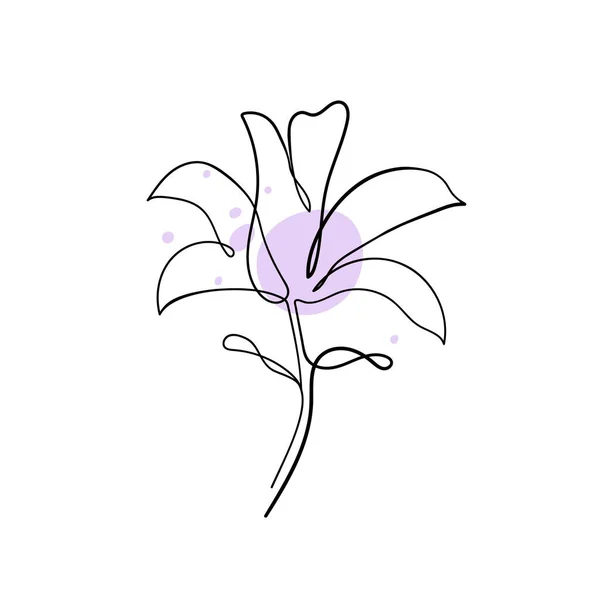 Handgezeichnete Magnolienblüte Kontinuierliche Linienkunst Magnolienblütenskizze Mit Schwarz Weißer Linienzeichnung Vektorgrafik — Stockvektor