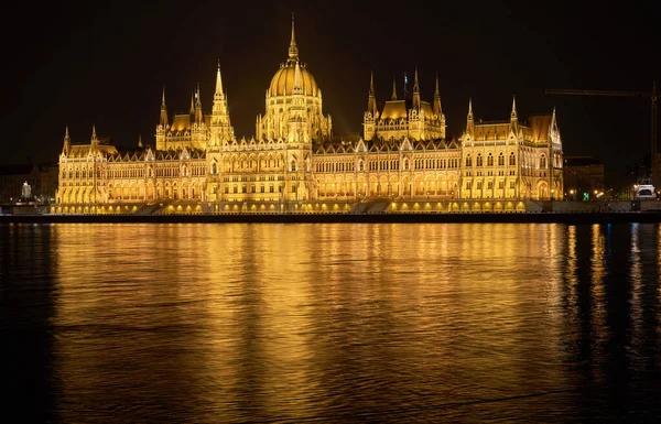 Blick Auf Das Gebäude Des Budapester Parlaments Bei Nacht Ungarn — Stockfoto