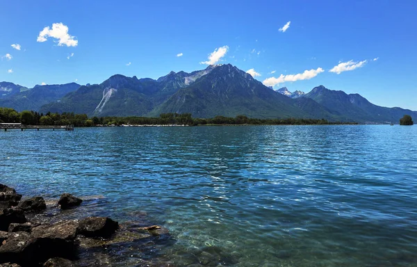 Lihat Danau Geneve Swiss — Stok Foto