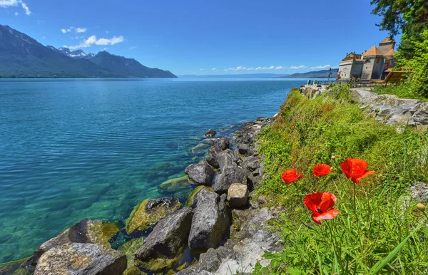 Castelo Chillon Lago Geneve Suíça — Fotografia de Stock