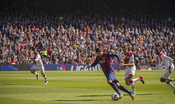 Durante o jogo FC Barcelona - Rayo Vallecano — Fotografia de Stock