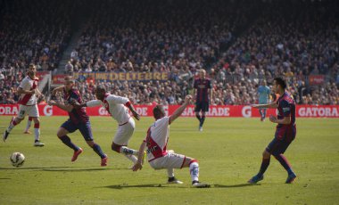 Maç sırasında Fc Barcelona - Rayo Vallecano