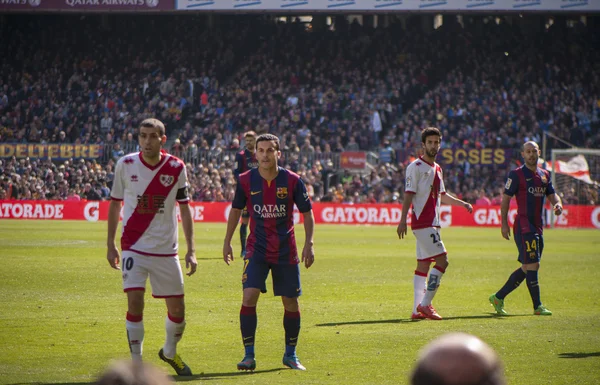 Podczas meczu piłki nożnej. FC Barcelona-Rayo Vallecano Madryt. Marzec 2015 — Zdjęcie stockowe