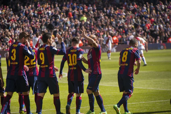 Mecz FC Barcelona-Rayo Vallecano Madryt. Marzec 2015 — Zdjęcie stockowe