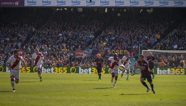 Podczas meczu Fc Barcelona - Rayo Vallecano — Zdjęcie stockowe