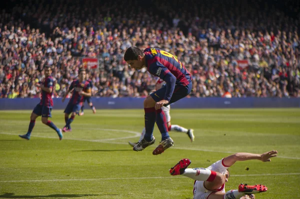 Durante o jogo FC Barcelona - Rayo Vallecano — Fotografia de Stock