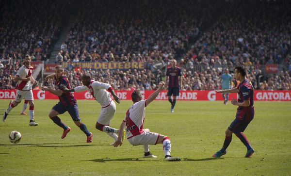 Durante o jogo FC Barcelona - Rayo Vallecano — Fotografia de Stock