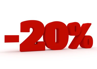 3D 20 yüzde işareti