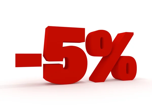 3D 5 percent sign — Stock Photo, Image