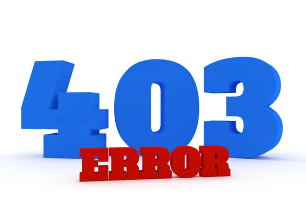 Beyaz arka plan üzerinde 3D kırmızı ve mavi metin 403 hata