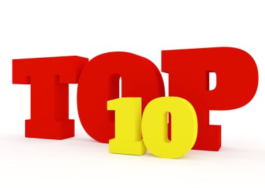 En iyi 10 3d konsept üzerine beyaz izole