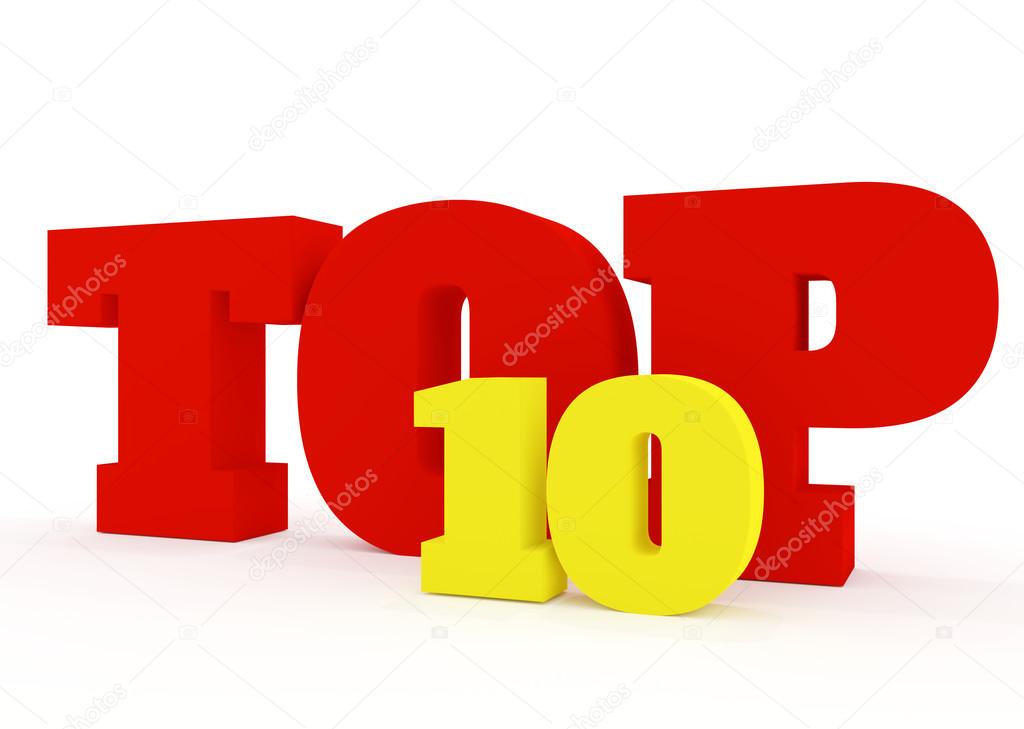 Top 10 3D concept isolated on white
