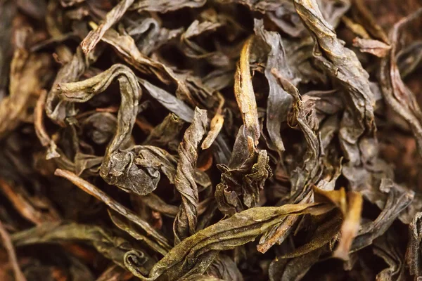 Hojas de té secas primer plano como fondo Fotos de stock