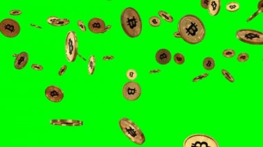 0002 detaylı altın bitcoin yağmur greenscreen 4k