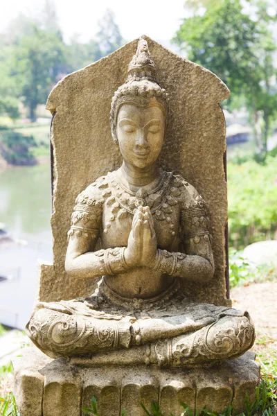 Gammalt stuckatur Buddha — Stockfoto