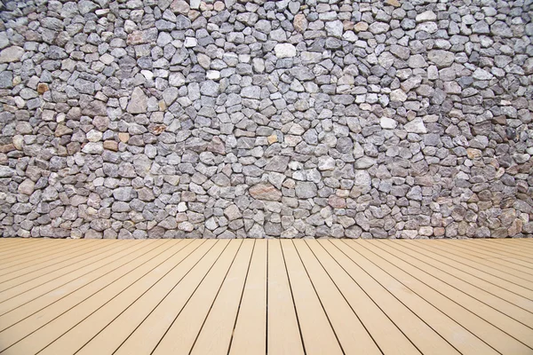Die Felswände und der Holzboden. — Stockfoto